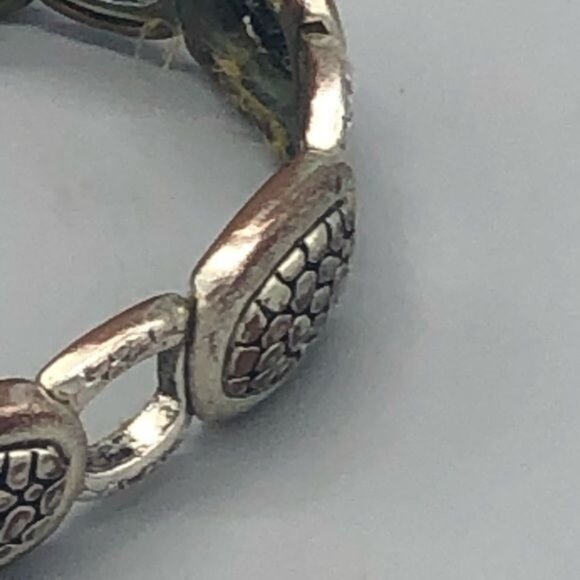 Silver color turtle shell designed bracelet costume jewelry stretchable READ - Picture 4 of 8